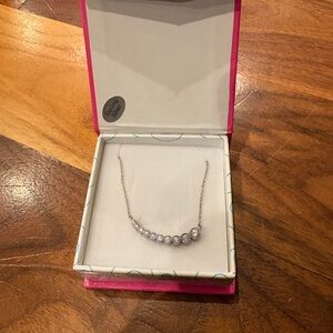 Dazzling Silver Necklace with Crystal Details